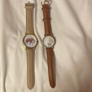 Set of Two Stylish Watches with Animal and Classic Design
